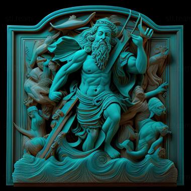 3D model Poseidon Master of Atlantis game (STL)